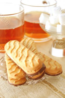 table set for high tea with sweet cookies