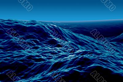 Stormy sea at night