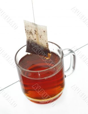 Transparent cup of tea