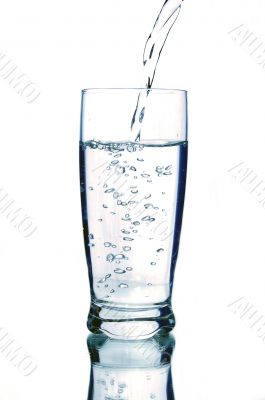 a glass of mineral water