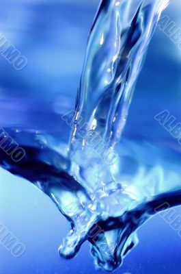 Sparks of blue water