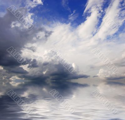 Blue sky over water