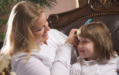 Young Mother and Daughter