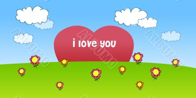Heart on the meadow