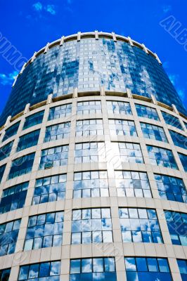 Blue skyscraper and blue sky