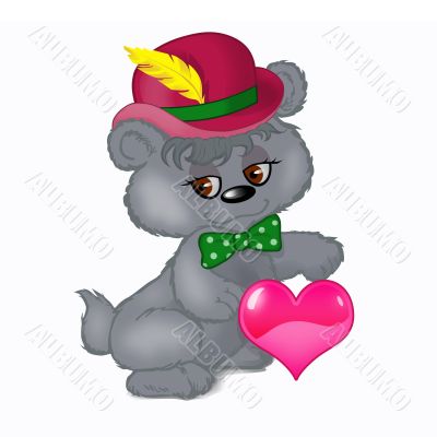 Cute bear with heart