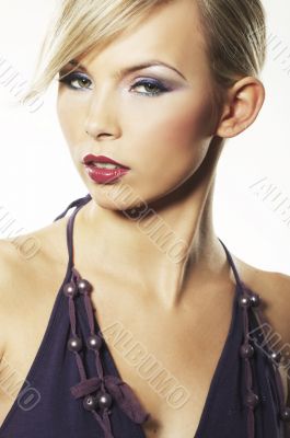 Fashion model on white background