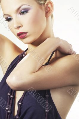 Fashion model on white background