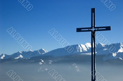 Cross on the top of a mountain