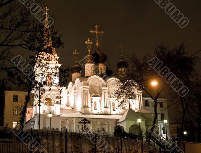 Church in Moscow night view