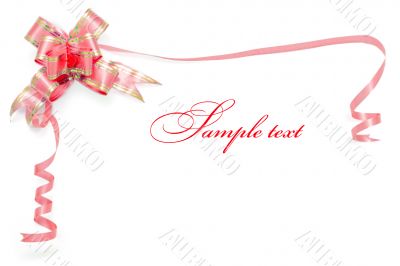 Card border from red ribbon