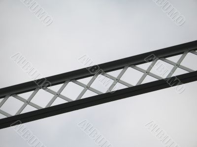 metal bridge structure in the sky