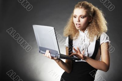Business woman with laptop