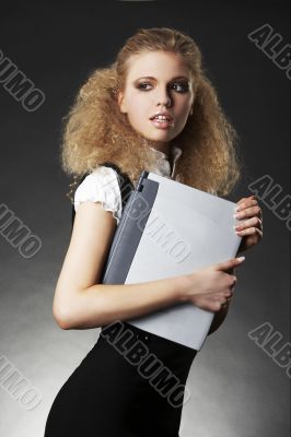 Business woman with laptop