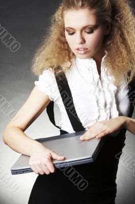 Business woman with laptop