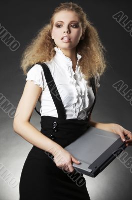 Business woman with laptop