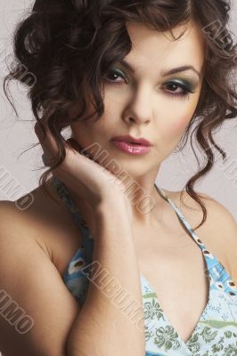 Portrait of sexy woman with beautiful make-up
