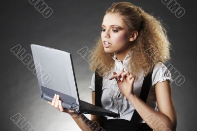 Business woman with laptop