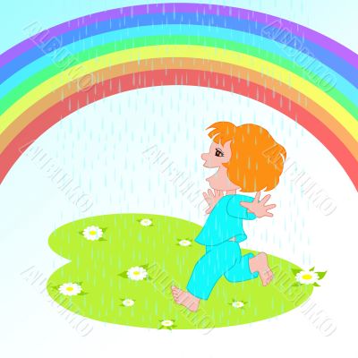 girl under the  rain