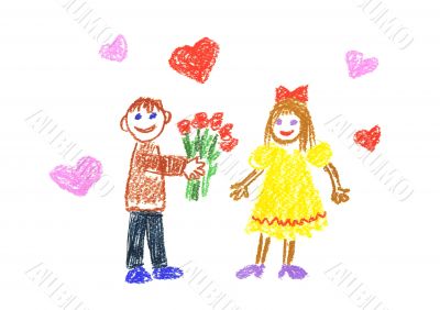 Girl and boy on date