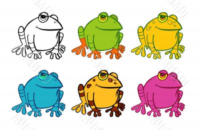 Six frog icons