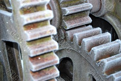 Vintage Rusty Hoar-Frosted Gears