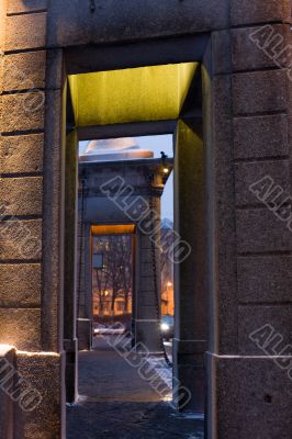 Bridge towers: through passage