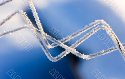 wire with hoarfrost