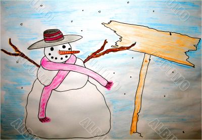 Snowman Watercolor Illustration