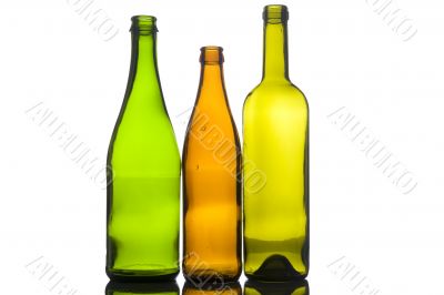 Three empty bottle