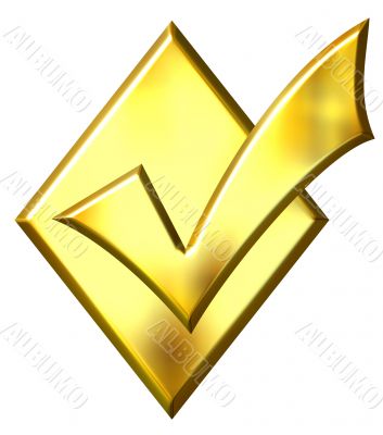 3D Golden Ticked Diamond