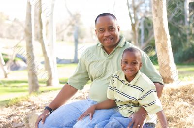 Man and Child Having Fun