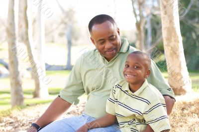 Man and Child Having Fun