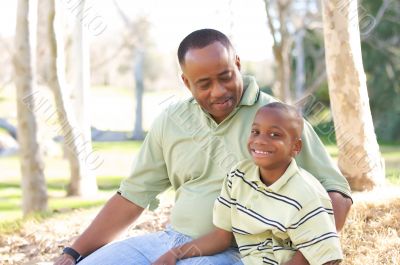Man and Child Having Fun