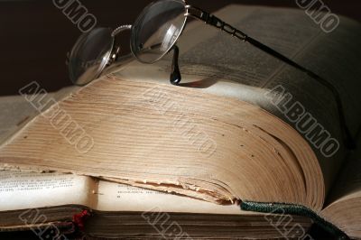book and spectacles
