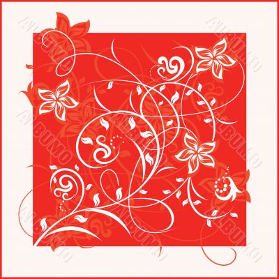 Decorative flowers on color background