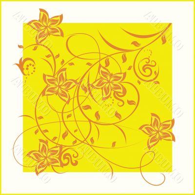 Decorative flowers on color background