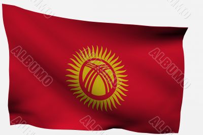 Kyrgyzstan 3d flag