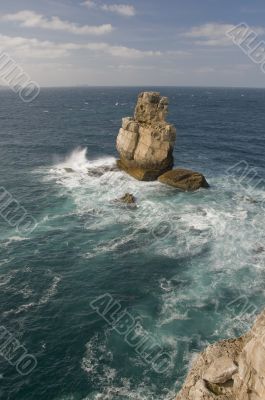 heavy sea near the rock, the Atlantic Ocean