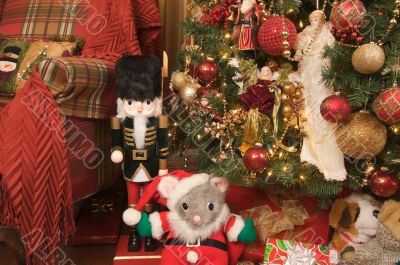 Nutcracker and Christmas Decorations