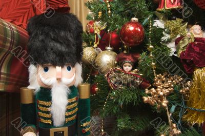 Nutcracker and Christmas Decorations