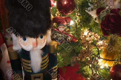 Nutcracker and Christmas Decorations