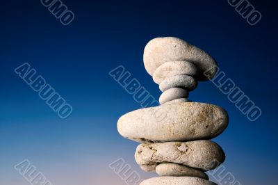 Pile of pebbles on beach