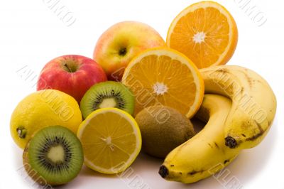 Fruits isolated on white background
