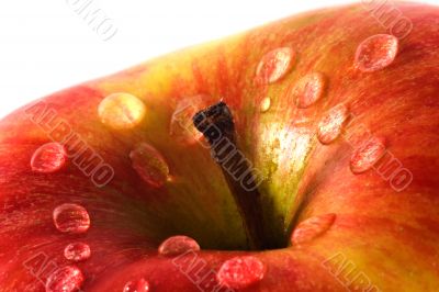 Apple close-up with waterdrops