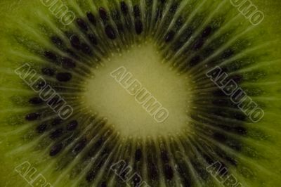 Center of kiwi close-up