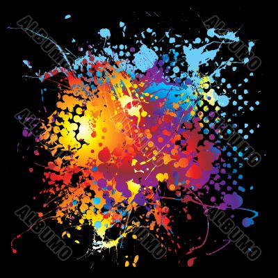 Large halftone ink rainbow