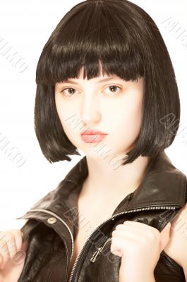 Young beautiful woman with black hair