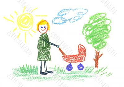 young mother with a baby