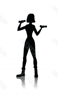 Sport girl silhouette